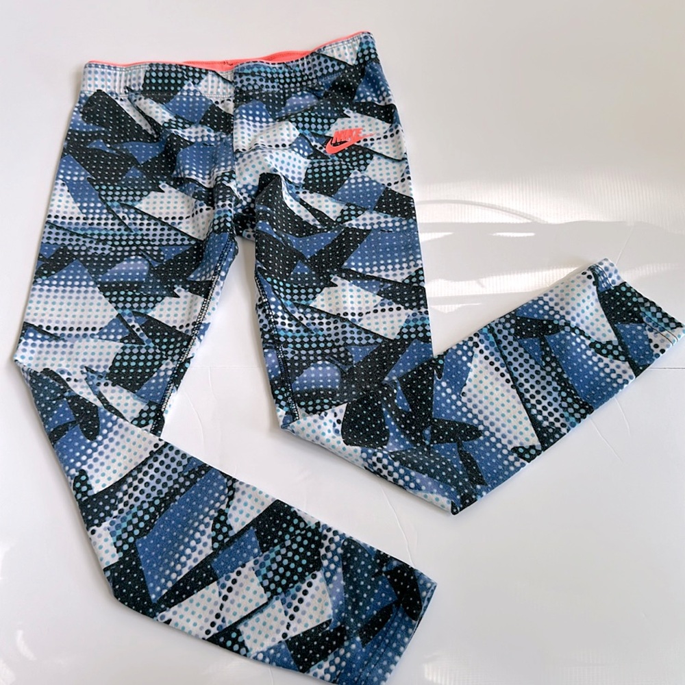 Nike Big‎ Kids(Girl) blue print leggings